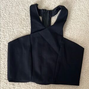 Express Black Asymmetrical Crop Top